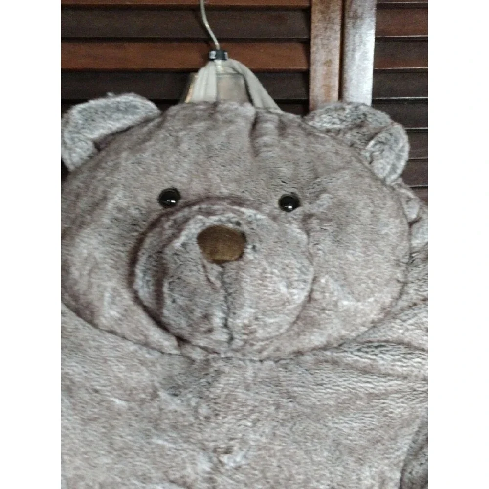 Large Plush Gray/Tan Brown Bear Floor TV Pillow Super Soft